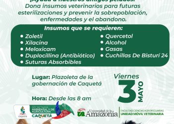 Gobernación del Caquetá promueve campaña de esterilización con jornada de donación de medicamentos veterinarios.