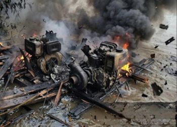 EL EJÉRCITO NACIONAL DESTRUYÓ MAQUINARIA PARA EXPLOTACIÓN DE MINERÍA ILEGAL EN PUTUMAYO.
