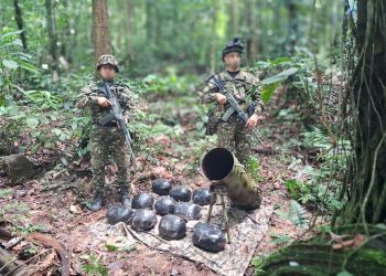 EL EJÉRCITO NACIONAL DESTRUYÓ DIEZ ARTEFACTOS EXPLOSIVOS EN ZONA RURAL DE EL RETORNO EN EL DEPARTAMENTO DEL GUAVIARE.
